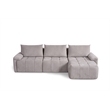 Bowery Hill Modular L-Shaped Sectional Sofa in Gray Linen Fabric