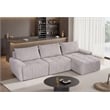 Bowery Hill Modular L-Shaped Sectional Sofa in Gray Linen Fabric
