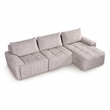 Bowery Hill Modular L-Shaped Sectional Sofa in Gray Linen Fabric
