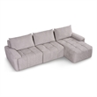 Bowery Hill Modular L-Shaped Sectional Sofa in Gray Linen Fabric