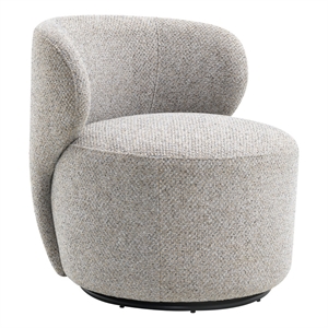 Bowery Hill Vedi Swivel Accent Chair in Gray Chenille Upholstery