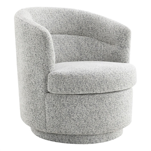 Bowery Hill Vedas Swivel Accent Chair in Gray Chenille Upholstery