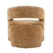 Bowery Hill Pelia Accent Chair with Rounded Barrel Frame in Orange Tweed