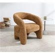 Bowery Hill Pelia Accent Chair with Rounded Barrel Frame in Orange Tweed