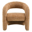 Bowery Hill Pelia Accent Chair with Rounded Barrel Frame in Orange Tweed