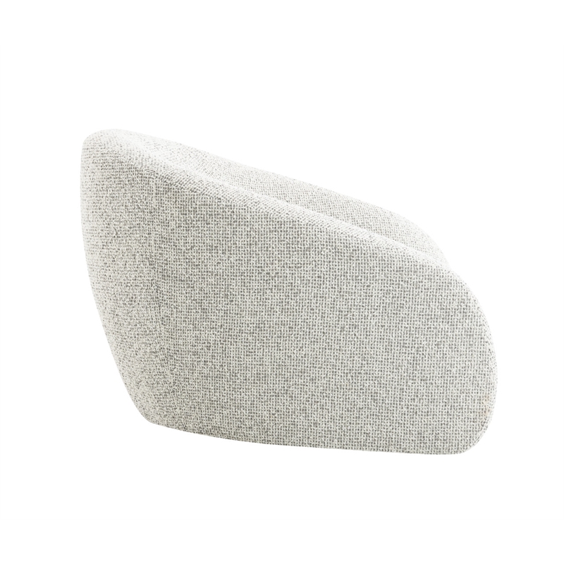 Bowery Hill Zoey Accent Chair with Swivel in White and Gray Tweed