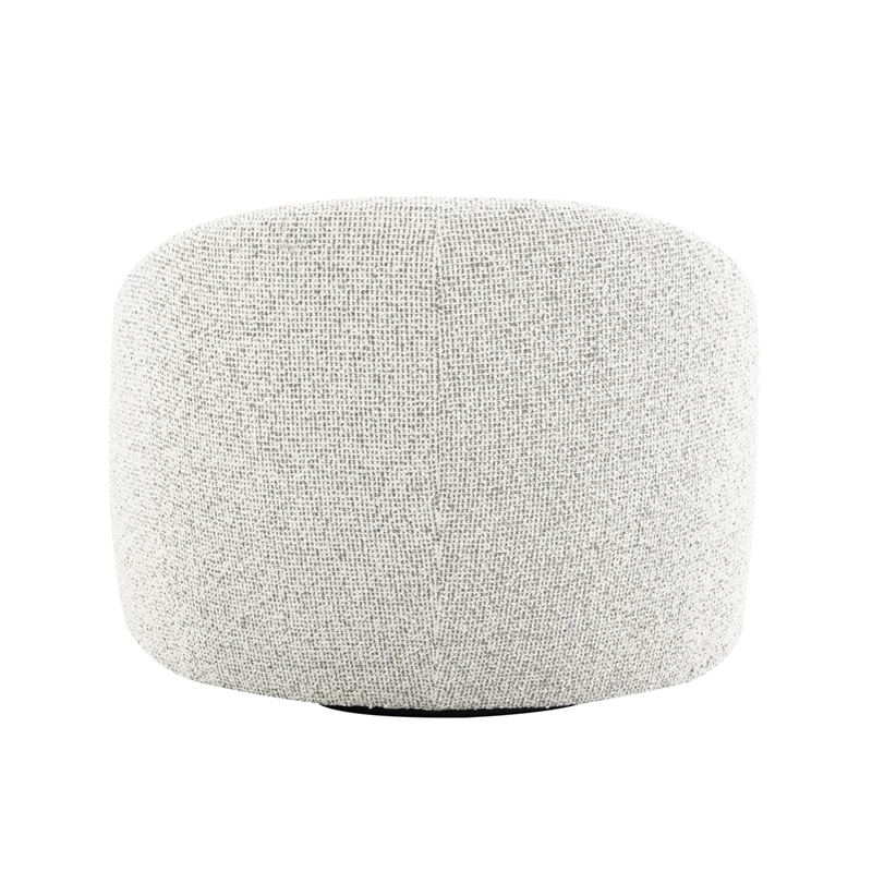 Bowery Hill Zoey Accent Chair with Swivel in White and Gray Tweed