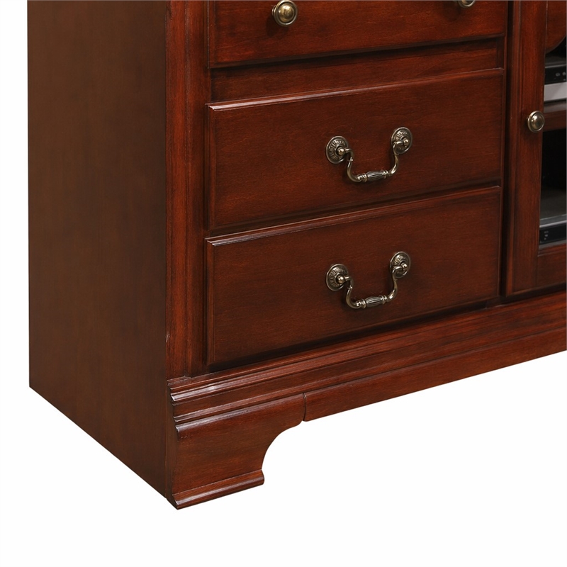 Bowery Hill Hercules TV Stand in Cherry with Storage for Up to 59-In TVs
