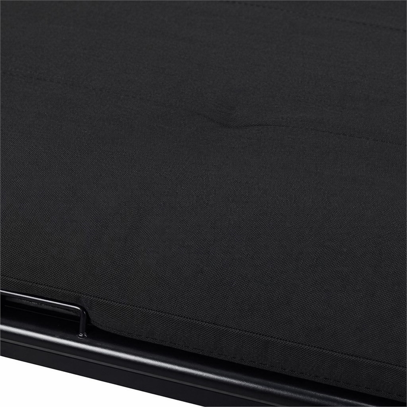 Bowery Hill Twin XL Over Queen Futon Bunk Bed in Black Metal Finish