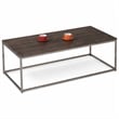 Bowery Hill Rectangular Coffee Table in Walnut and Brushed Nickel Finish
