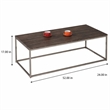 Bowery Hill Rectangular Coffee Table in Walnut and Brushed Nickel Finish