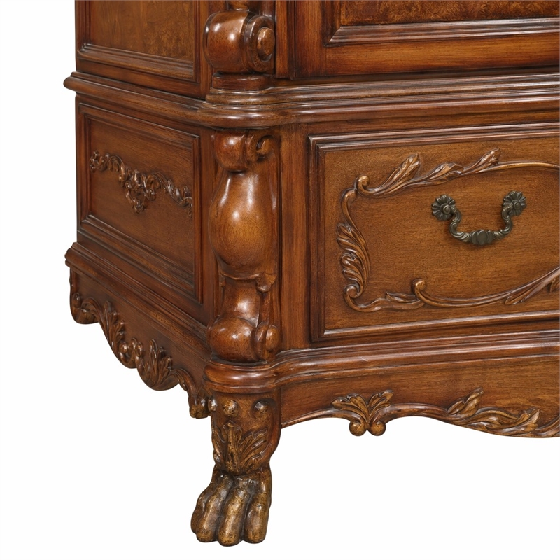 Bowery Hill 2-Drawer Wooden TV Armoire with Doors in Cherry Oak Finish