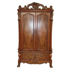 Bowery Hill 2-Drawer Wooden TV Armoire with Doors in Cherry Oak Finish