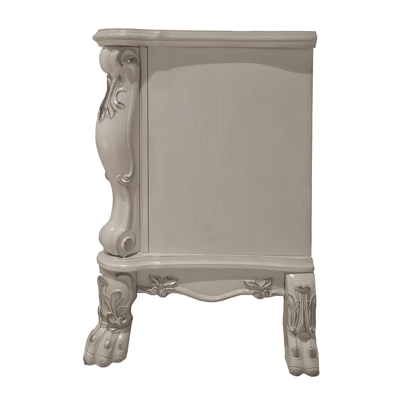 Bowery Hill 2-Drawer Rectangular Wooden Nightstand in Bone White Finish