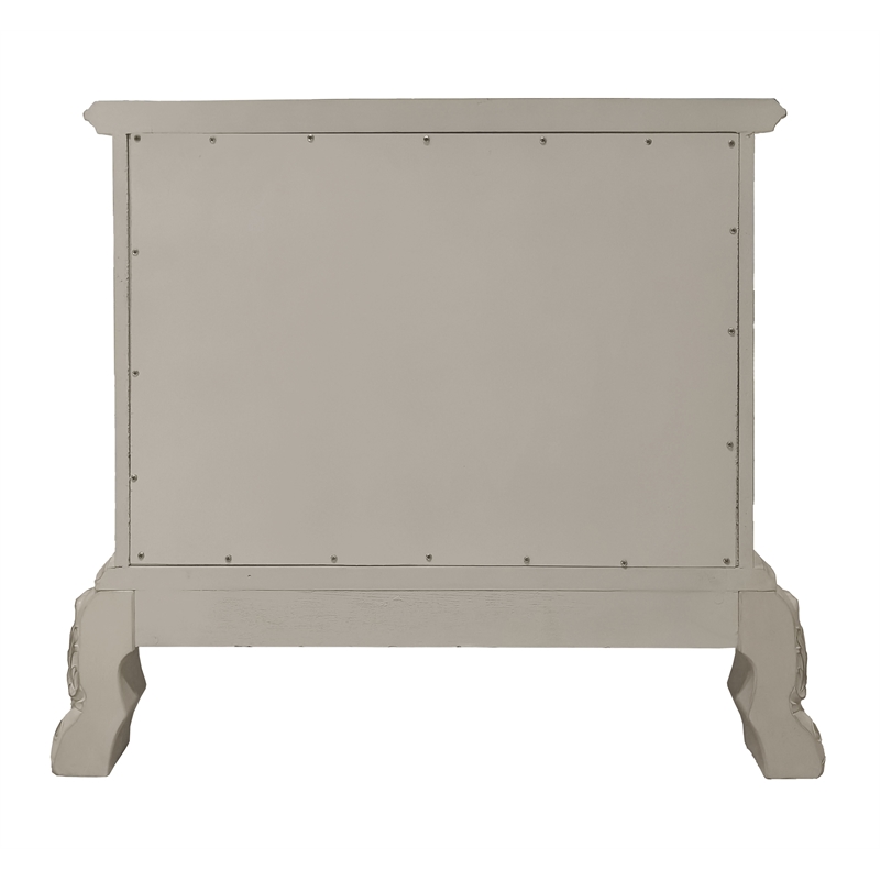 Bowery Hill 2-Drawer Rectangular Wooden Nightstand in Bone White Finish