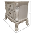 Bowery Hill 2-Drawer Rectangular Wooden Nightstand in Bone White Finish