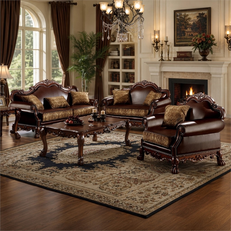 Bowery Hill Chair with Reversible Cushion and Decorative Trim in Cherry Oak