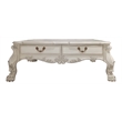 Bowery Hill Transitional Coffee Table with 2 Drawers in Bone White Finish