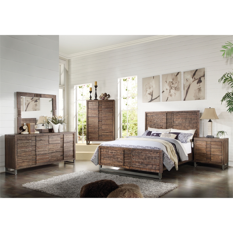 Bowery Hill Rectangular 6-Drawer Dresser in Reclaimed Oak Wood