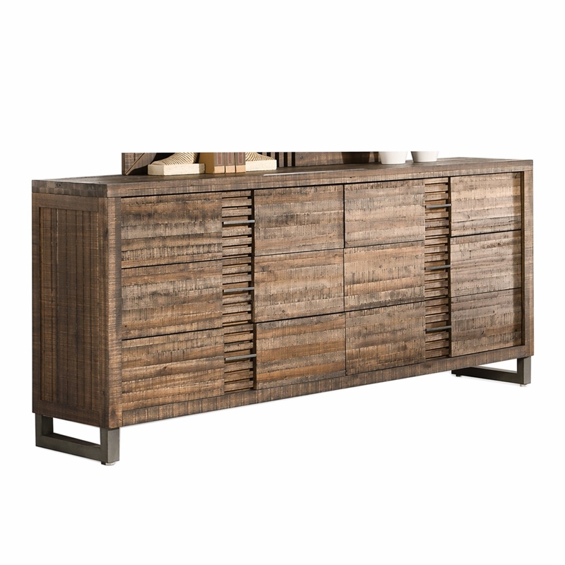 Bowery Hill Rectangular 6-Drawer Dresser in Reclaimed Oak Wood