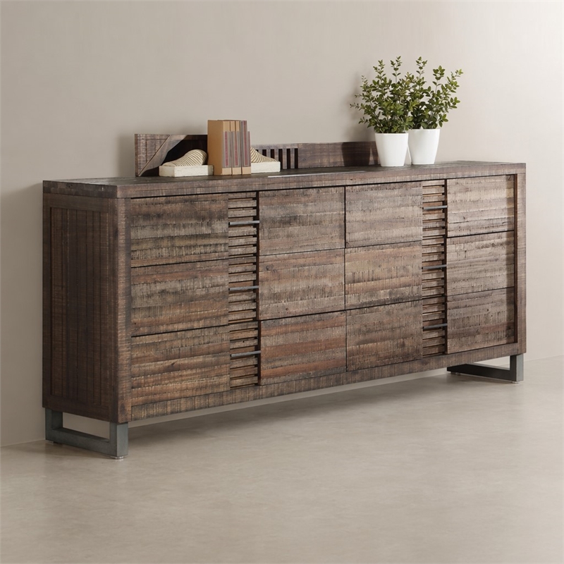 Bowery Hill Rectangular 6-Drawer Dresser in Reclaimed Oak Wood
