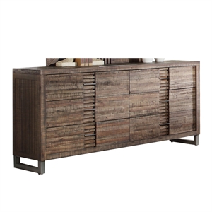 Bowery Hill Rectangular 6-Drawer Dresser in Reclaimed Oak Wood