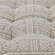 Bowery Hill Button Tufted Ottoman with Casters in Gray Pattern Upholstery