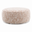 Bowery Hill Round Boucle Ottoman with Stainless Steel Base in Multi-Color