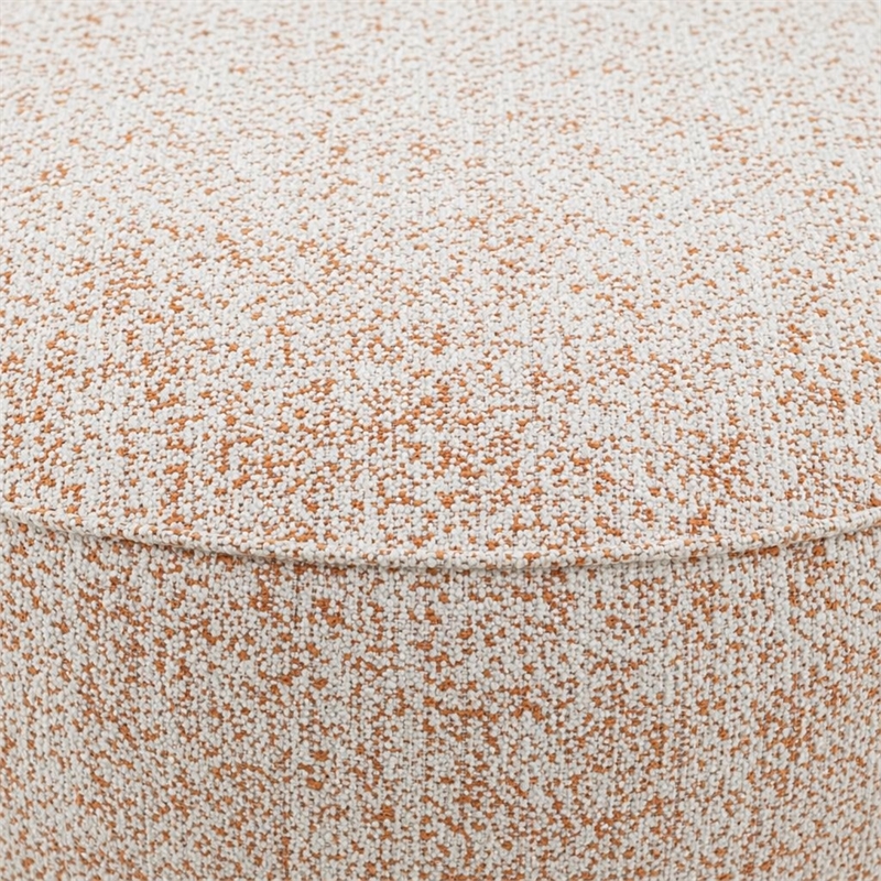 Bowery Hill Round Boucle Ottoman with Stainless Steel Base in Multi-Color