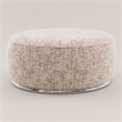 Bowery Hill Round Boucle Ottoman with Stainless Steel Base in Multi-Color