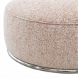 Bowery Hill Round Boucle Ottoman with Stainless Steel Base in Multi-Color