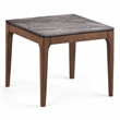 Bowery Hill Scandinavian End Table with Engineered Stone Top and Walnut Frame
