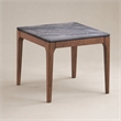 Bowery Hill Scandinavian End Table with Engineered Stone Top and Walnut Frame