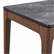 Bowery Hill Scandinavian End Table with Engineered Stone Top and Walnut Frame