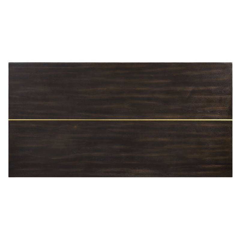 Bowery Hill Modern Rectangular Black Dining Table with Wooden Legs