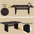 Bowery Hill Modern Rectangular Black Dining Table with Wooden Legs