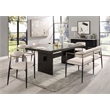 Bowery Hill Modern Rectangular Black Dining Table with Wooden Legs