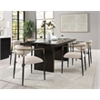 Bowery Hill Modern Rectangular Black Dining Table with Wooden Legs