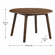 Bowery Hill Round Rubberwood Dining Table in Walnut Finish