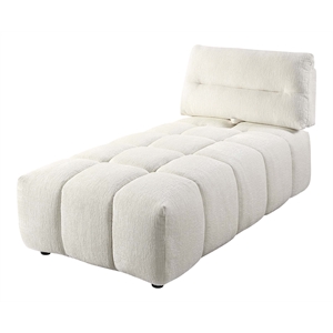 Bowery Hill Loanna Linen Upholstered Beige Modular Chaise with Foam Seat