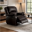 Bowery Hill Zuriel Motion Rocker Recliner in Brown Faux Leather