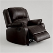 Bowery Hill Zuriel Motion Rocker Recliner in Brown Faux Leather