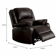 Bowery Hill Zuriel Motion Rocker Recliner in Brown Faux Leather