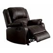 Bowery Hill Zuriel Motion Rocker Recliner in Brown Faux Leather