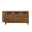 Bowery Hill Dining Server with Walnut Finish and 3 Doors