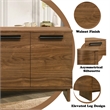 Bowery Hill Dining Server with Walnut Finish and 3 Doors