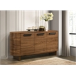 Bowery Hill Dining Server with Walnut Finish and 3 Doors