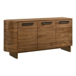 Bowery Hill Dining Server with Walnut Finish and 3 Doors