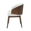 Bowery Hill Rufina Side Chair Set in Beige Fabric with Walnut Legs
