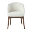 Bowery Hill Rufina Side Chair Set in Beige Fabric with Walnut Legs